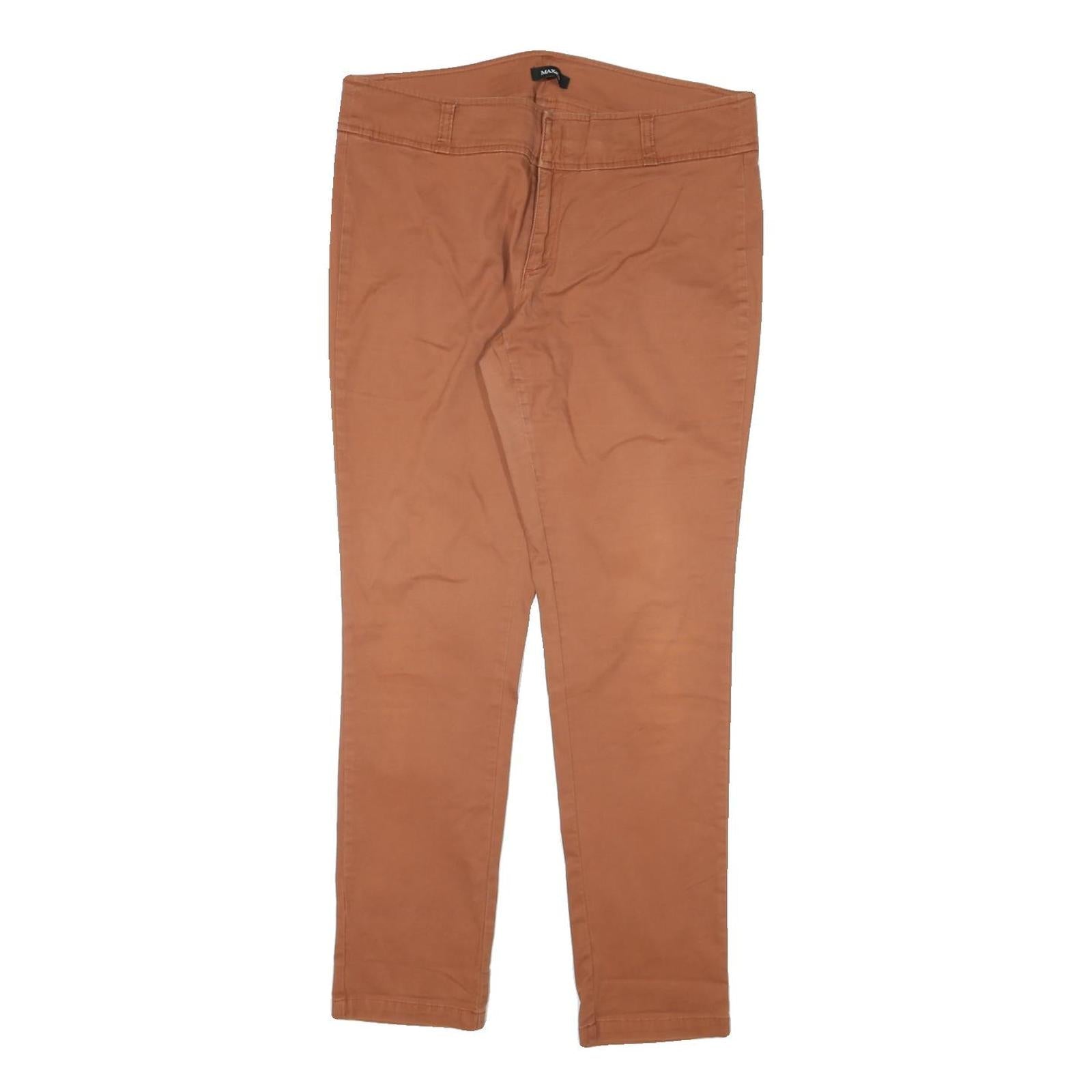 MAX MARA Womens Cotton Blend Slim Fit Orange Trousers W34 L29 Stylish Zip Refurbished - N/A refurbished available on Cerqular