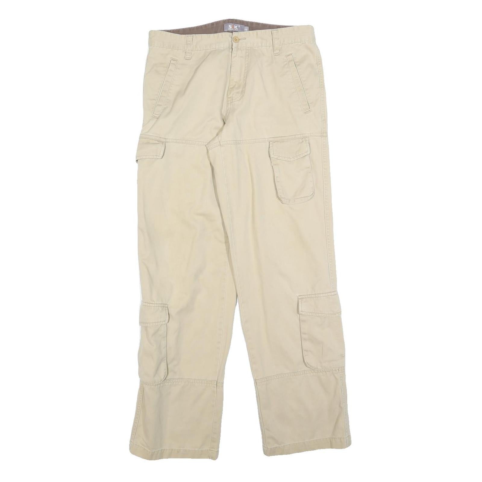 SAMUEL & KEVIN Womens Cotton Blend Beige Regular Fit Cargo Trousers W29 L30 Refurbished - N/A refurbished available on Cerqular