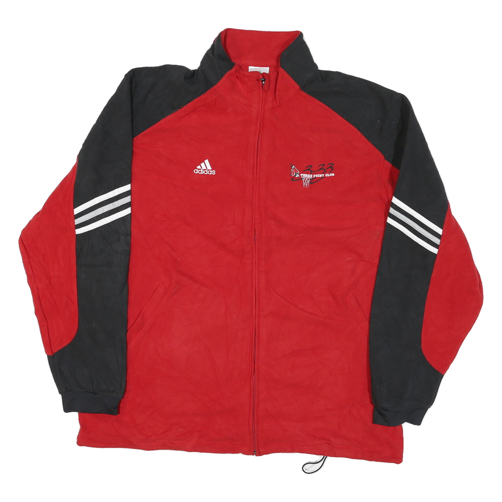 ADIDAS Mens Red & Black Three Point Club Track Zip Jacket XL Polyester Blend Refurbished - N/A refurbished available on Cerqular