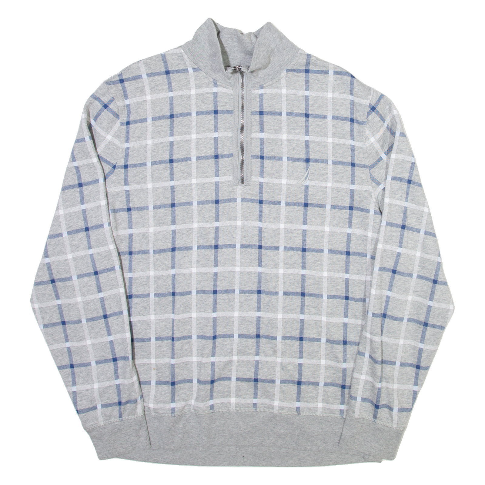 NAUTICA Mens Sweatshirt Grey 1/4 Zip L Refurbished - N/A refurbished available on Cerqular