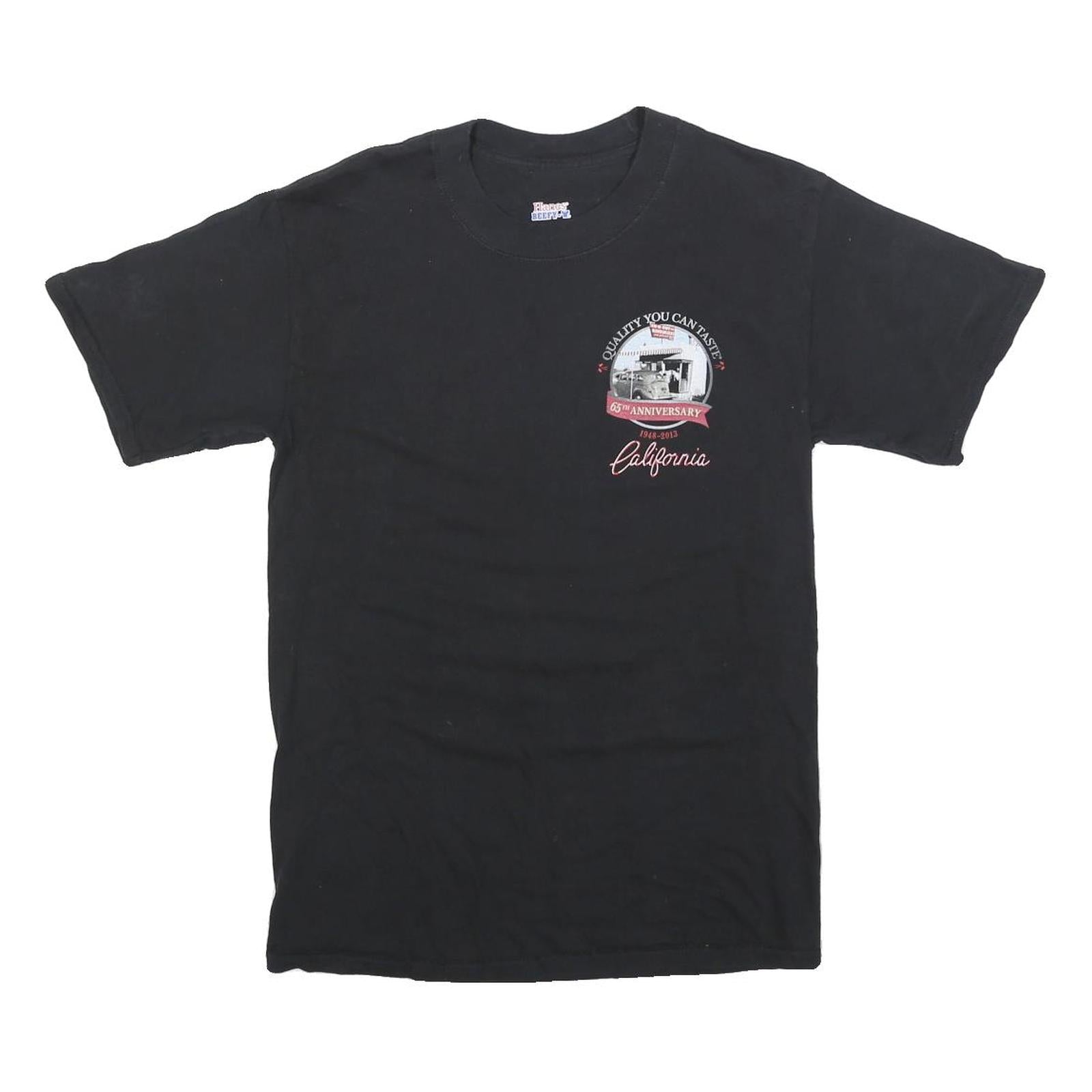 HANES Mens Black Graphic T-Shirt S Short Sleeve Crew Neck California Print Refurbished - N/A refurbished available on Cerqular