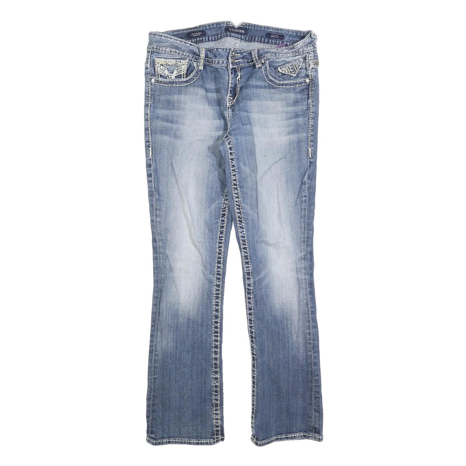 Buy VIGOSS Womens Slim Blue Denim Medium Jeans W32 L33 Embroidered Pockets Zip Refurbished - $23.39 VIGOSS Womens Slim Blue Denim Medium Jeans W32 L33 Embroidered Pockets Zip Refurbished - N/A refurbished available on Cerqular