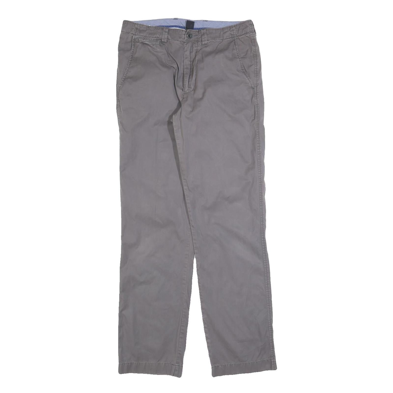 J.CREW Mens Regular Fit Grey Cotton Blend Zip Trousers W30 L32 Casual Classic Refurbished - N/A refurbished available on Cerqular