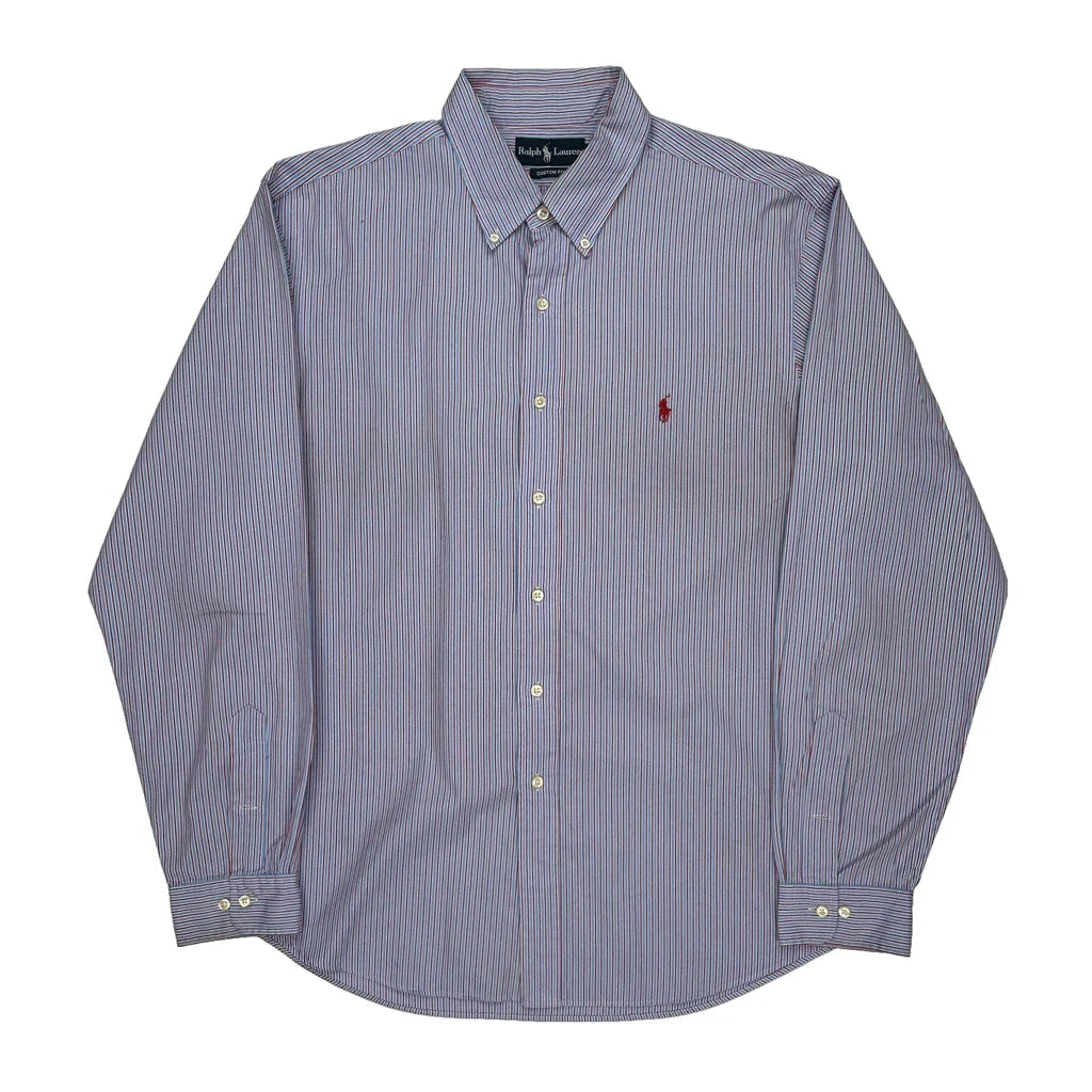 Ralph Lauren Striped Shirt - XL Red Cotton Refurbished - Thrifted (note: this is a term often used to describe second- refurbished available on Cerqular