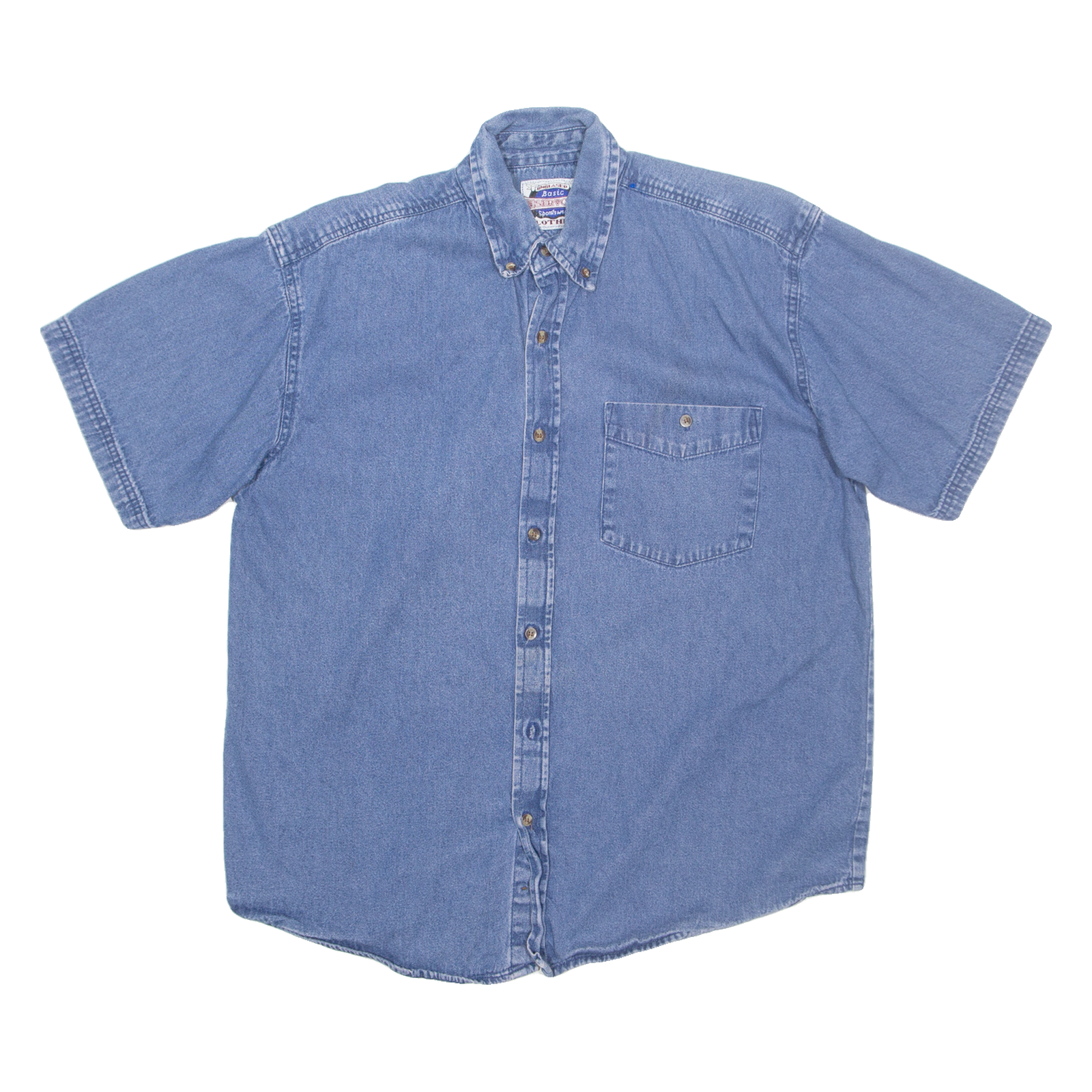 RESERVOIR CLOTHING Mens Denim Shirt Blue M Refurbished - N/A refurbished available on Cerqular
