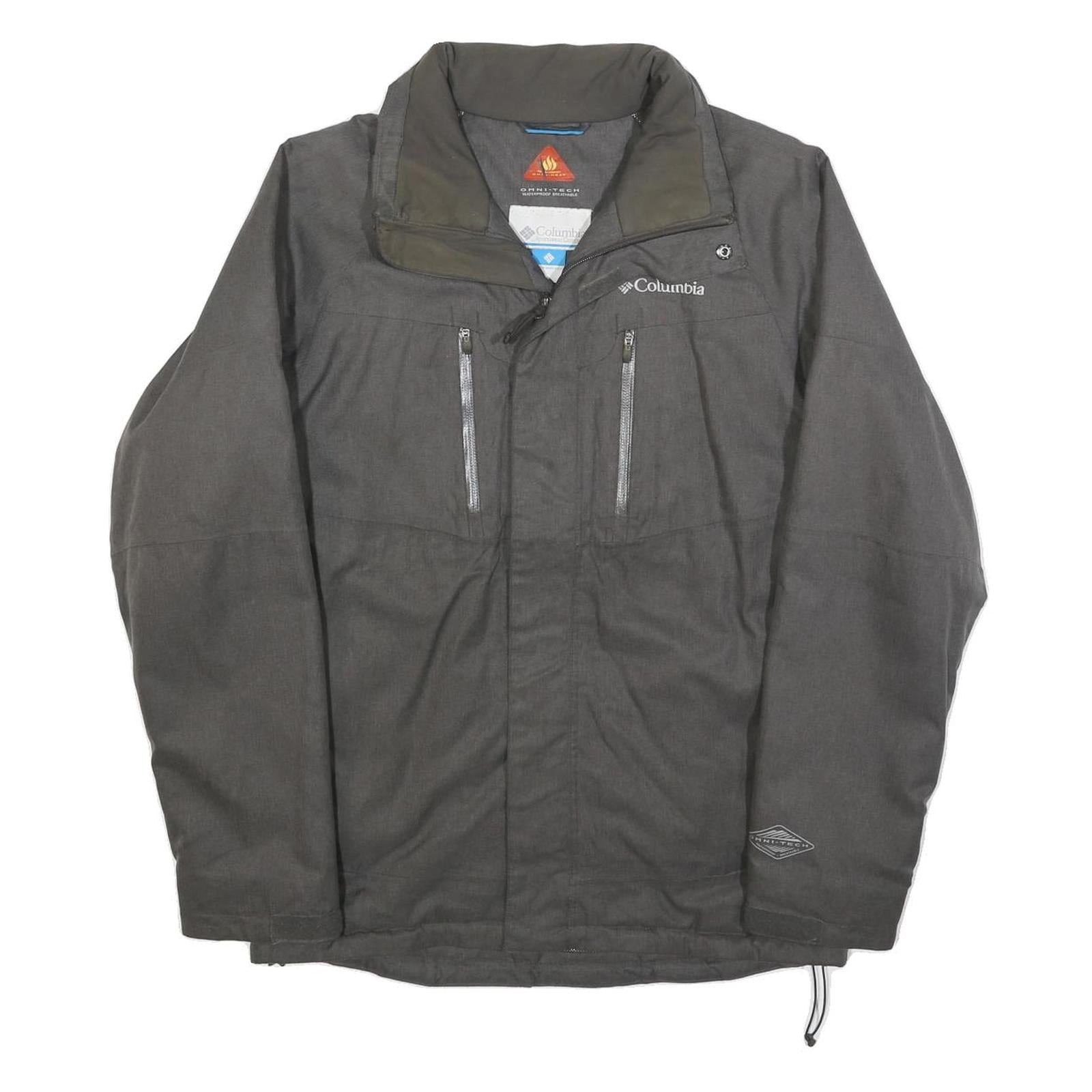 COLUMBIA Mens Grey Jacket S Polyester Blend Zip Outdoor Coat Refurbished - N/A refurbished available on Cerqular