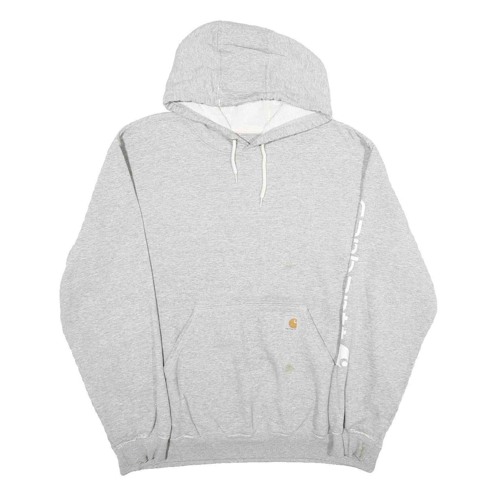 CARHARTT Mens Grey Hoodie L Cotton Blend Casual Streetwear Sweatshirt Refurbished - N/A refurbished available on Cerqular