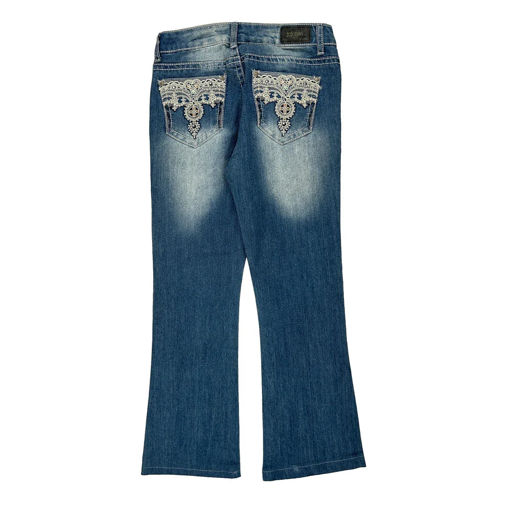 Zco Jeans Lace Jeans - 28W UK 6 Blue Cotton Refurbished - Thrifted (note: this is a term often used to describe second- refurbished available on Cerqular