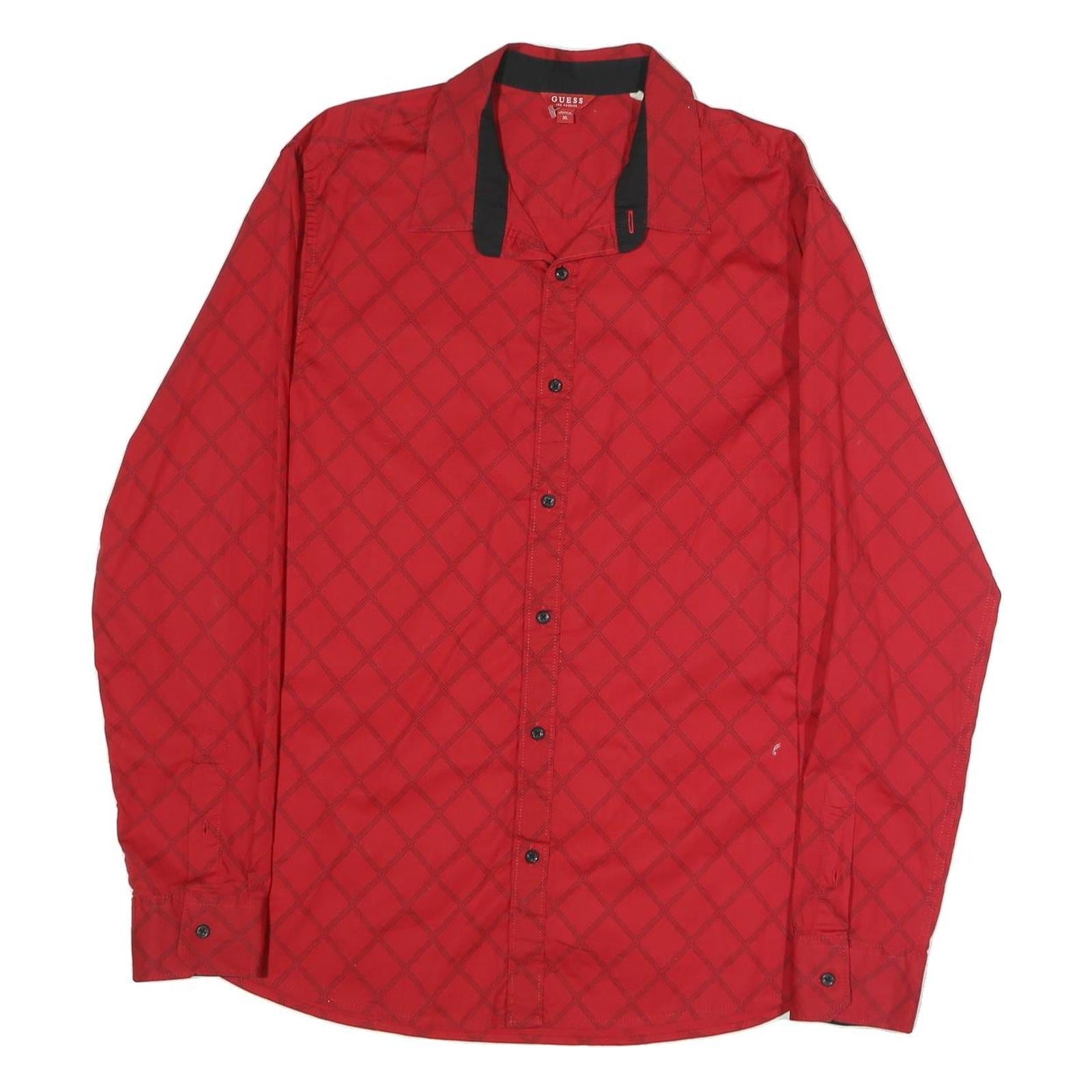 Buy GUESS Mens Red Plaid Cotton Blend Shirt L Stylish Designer Casual Wear Refurbished - $32.49 GUESS Mens Red Plaid Cotton Blend Shirt L Stylish Designer Casual Wear Refurbished - N/A refurbished available on Cerqular