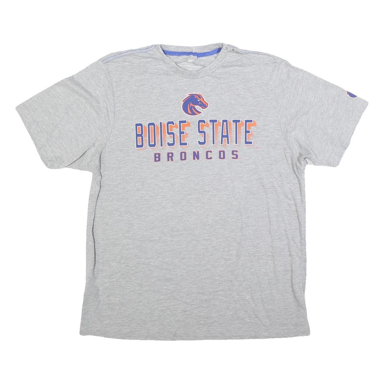 COLOSSEUM Mens Grey Boise State Broncos Graphic T-Shirt XL Short Sleeve Crew Refurbished - N/A refurbished available on Cerqular