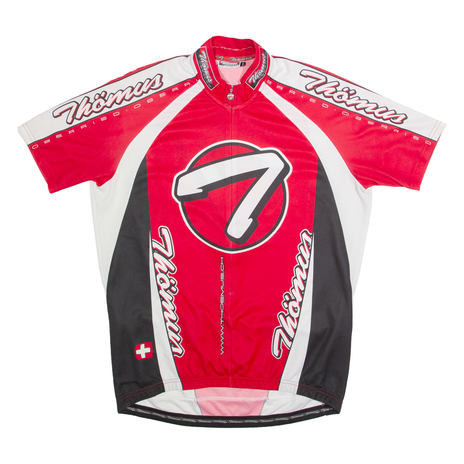 THOEMUS Cycling Zip Up Mens Jersey Red High Neck 3XL Refurbished - N/A refurbished available on Cerqular