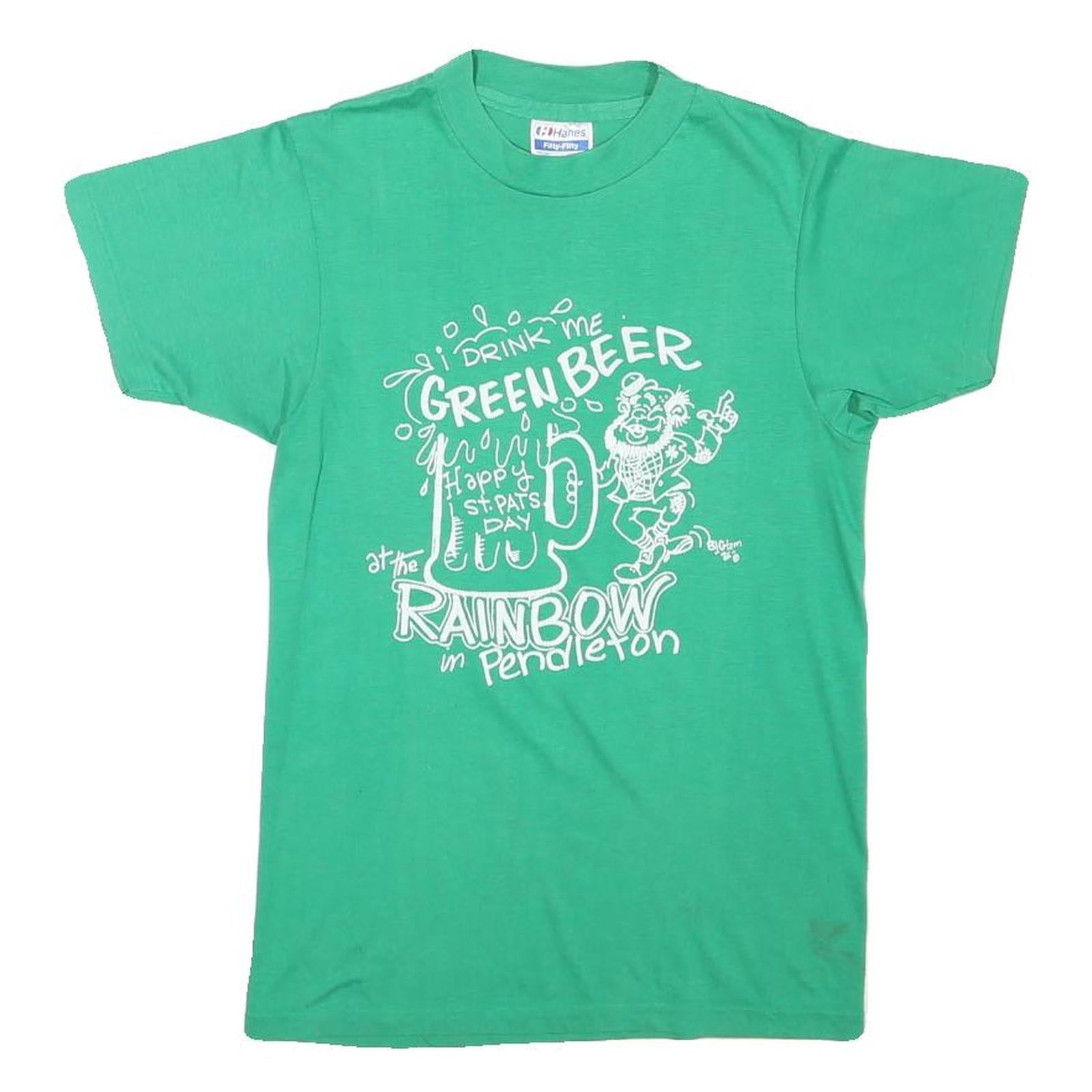 HANES Womens Green St Pats Day Graphic T-Shirt S Short Sleeve Crew Neck Cotton Refurbished - N/A refurbished available on Cerqular