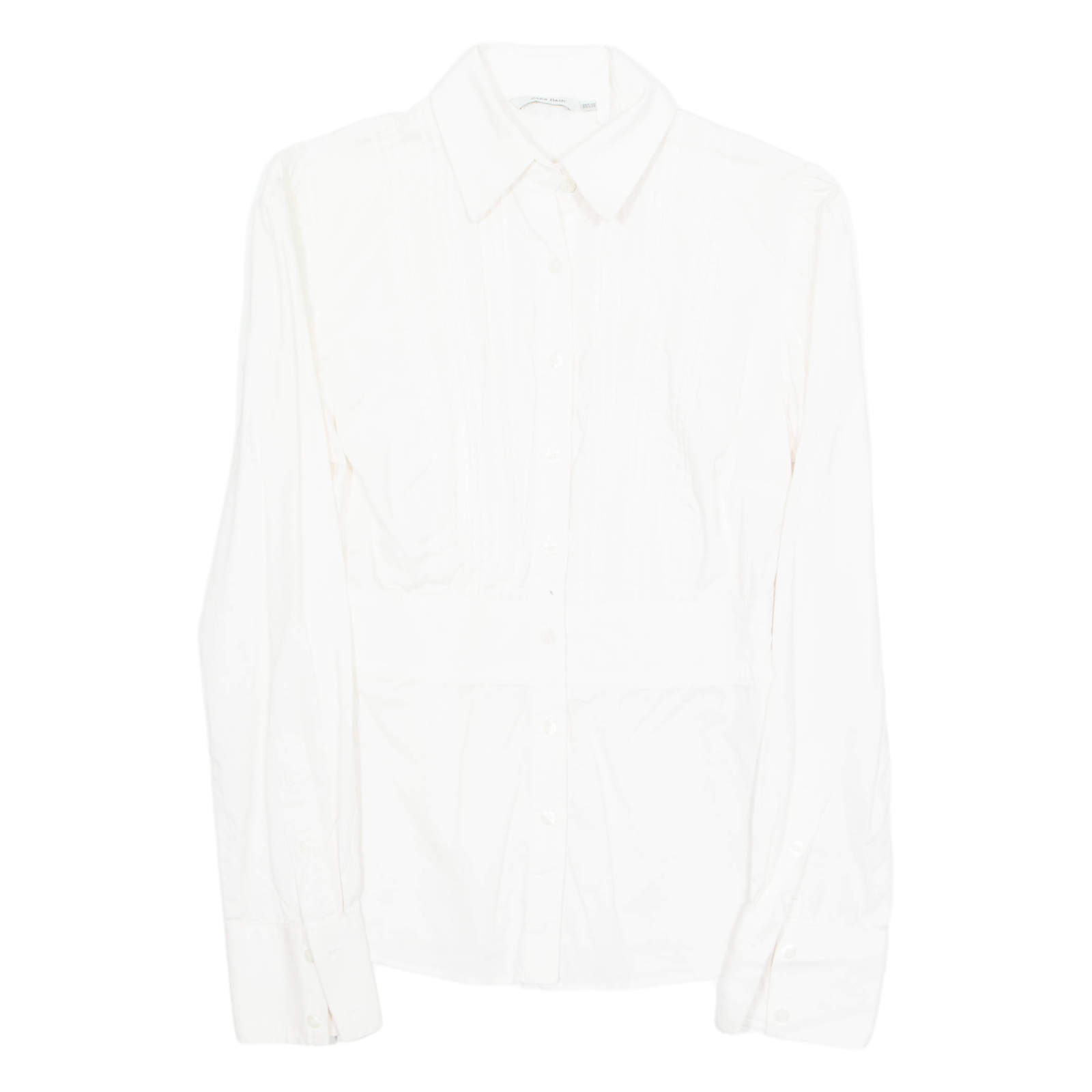 ZARA Womens Shirt Cream Collared Long Sleeve XS Refurbished - N/A refurbished available on Cerqular