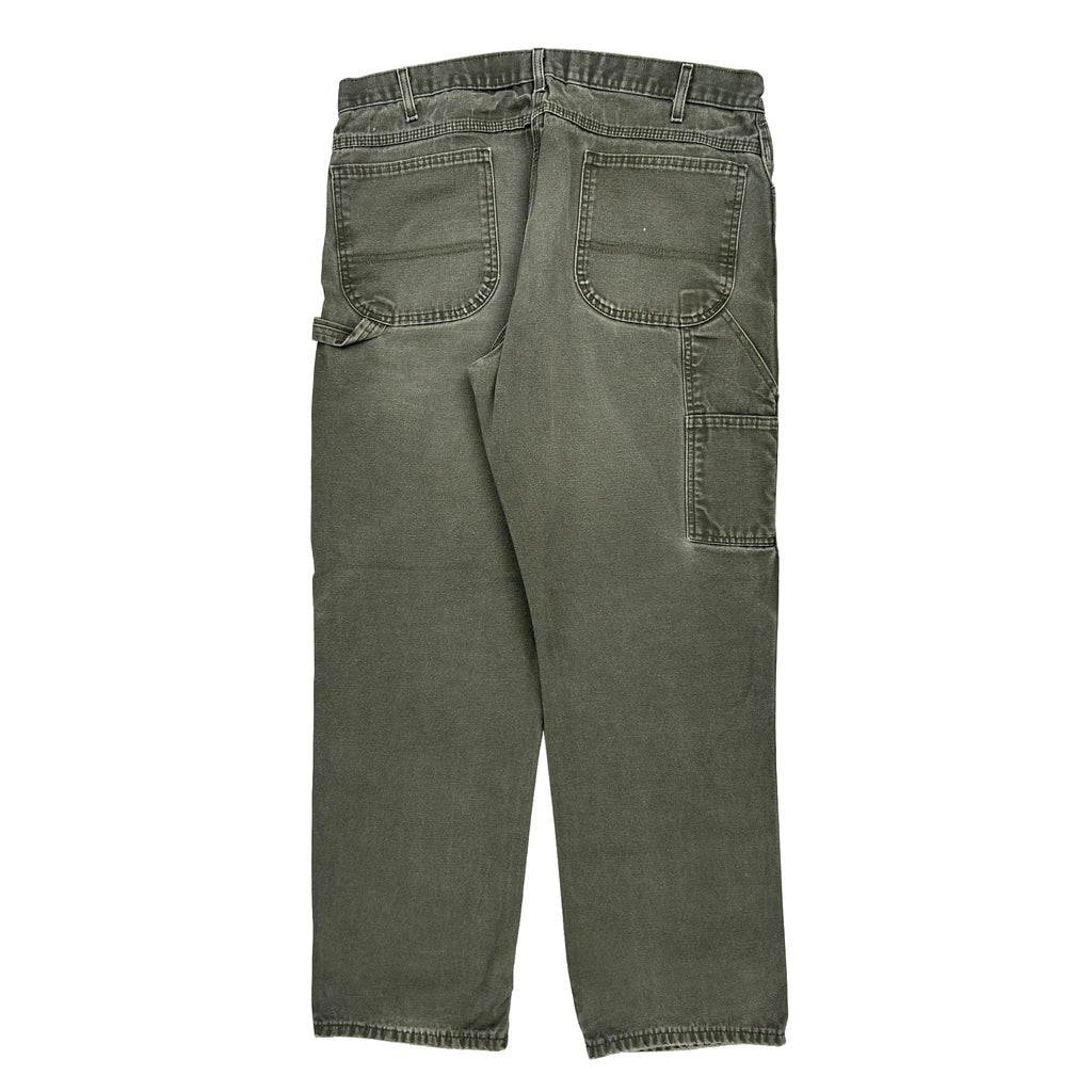 Dickies Carpenter Trousers - 37W 30L Green Cotton Refurbished - Thrifted (note: this is a term often used to describe second- refurbished available on Cerqular