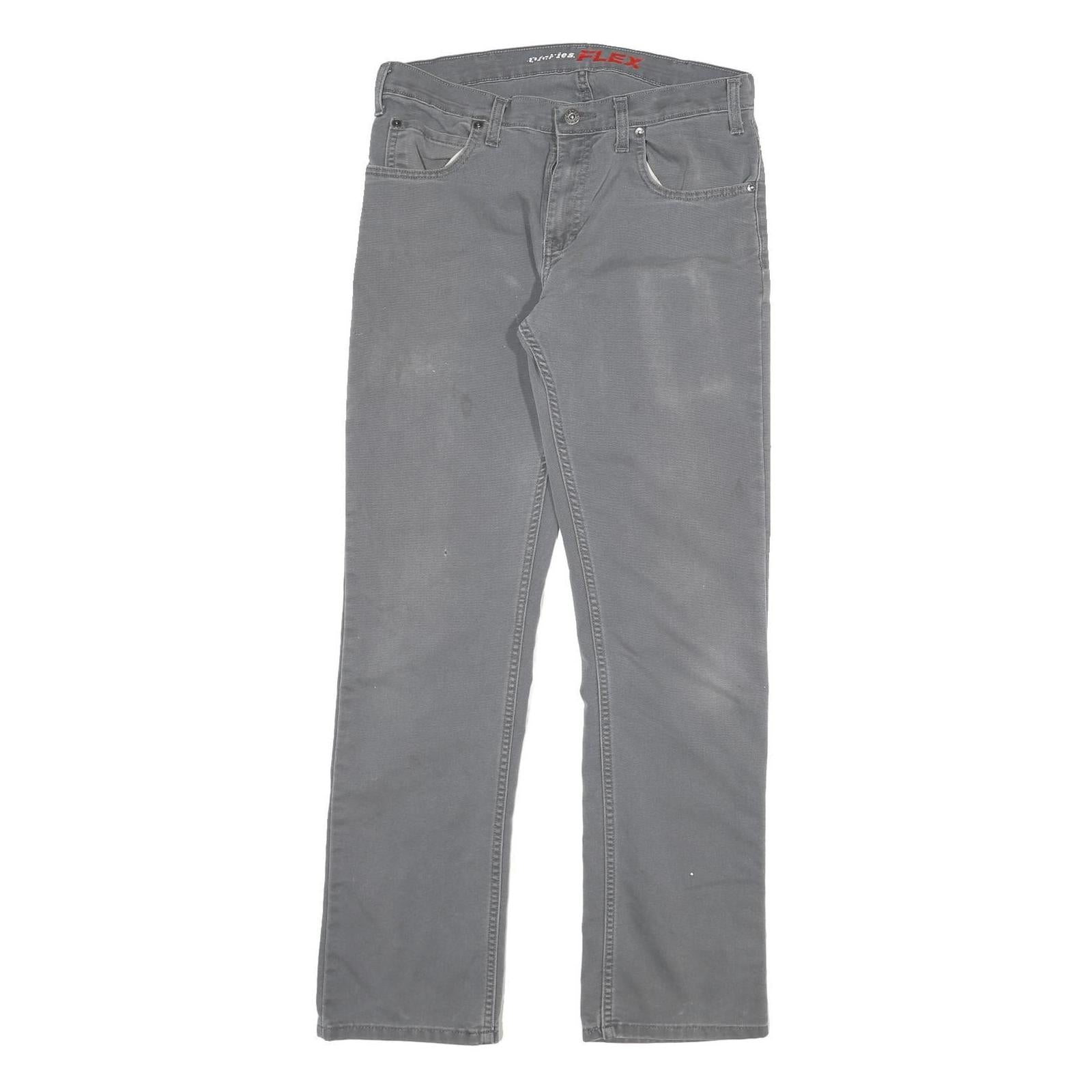 DICKIES Mens Jeans Grey Regular Straight Denim Medium W32 L30 Workwear Zip Refurbished - N/A refurbished available on Cerqular