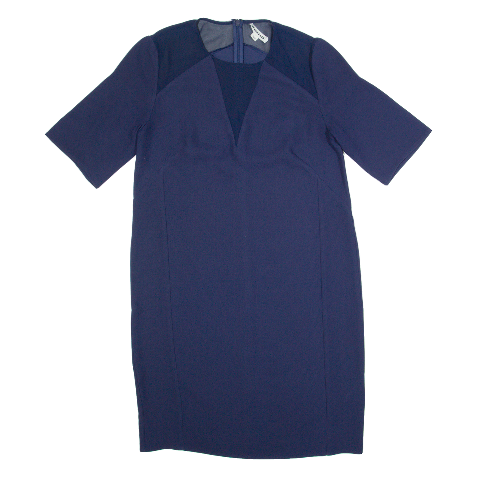 WHISTLES Oversized Womens Shift Dress Blue Short Sleeve Midi UK 8 Refurbished - N/A refurbished available on Cerqular