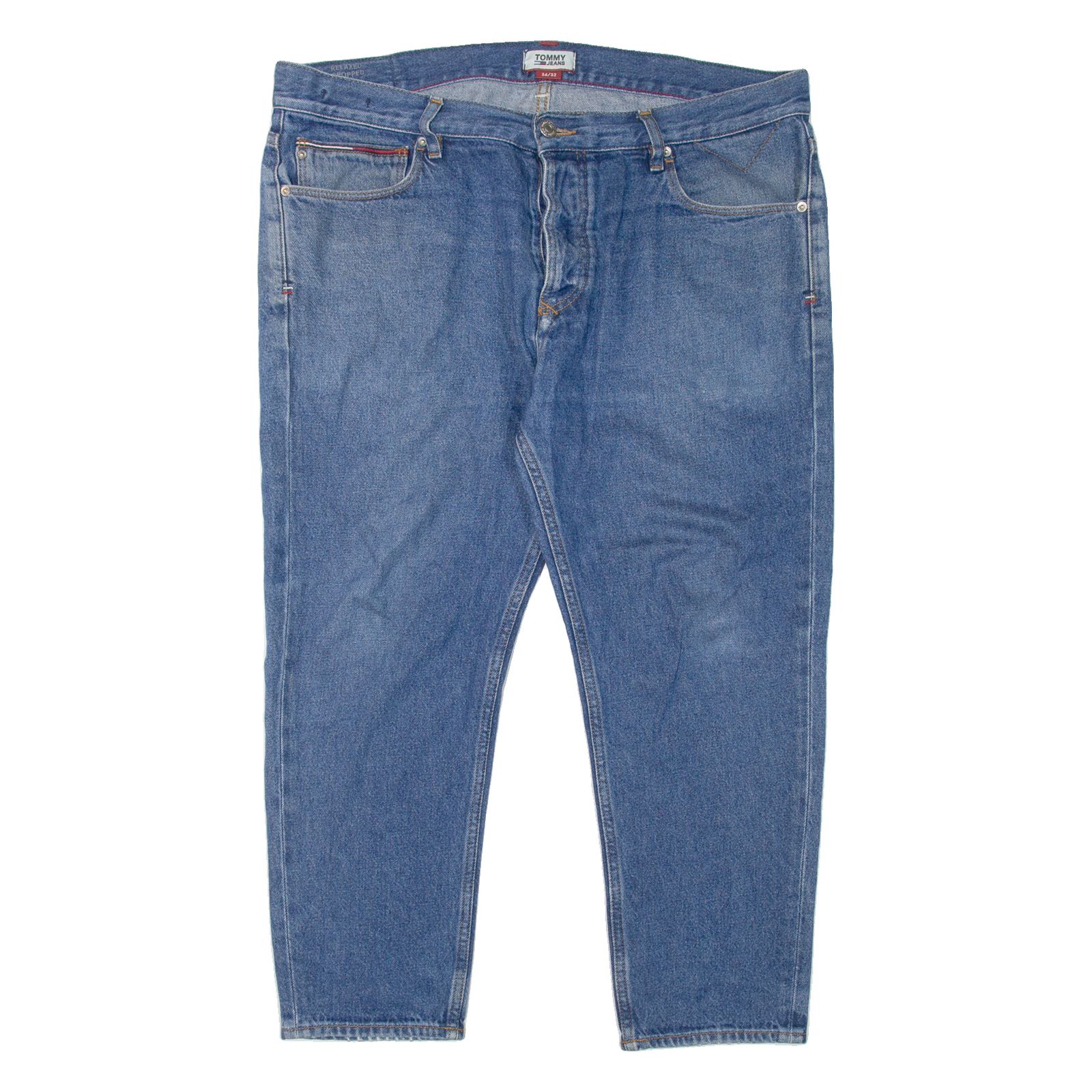 TOMMY HILFIGER Cropped Randy Mens Jeans Blue Relaxed Tapered Denim W36 L24 Refurbished - N/A refurbished available on Cerqular