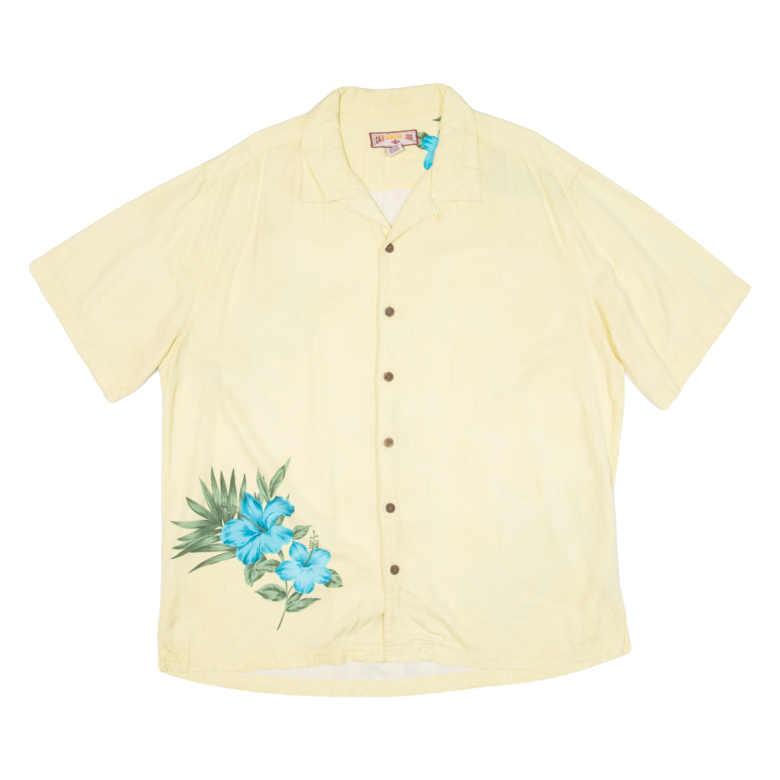 CARIBBEAN JOE Mens Hawaiian Shirt Yellow Floral XL Refurbished - N/A refurbished available on Cerqular
