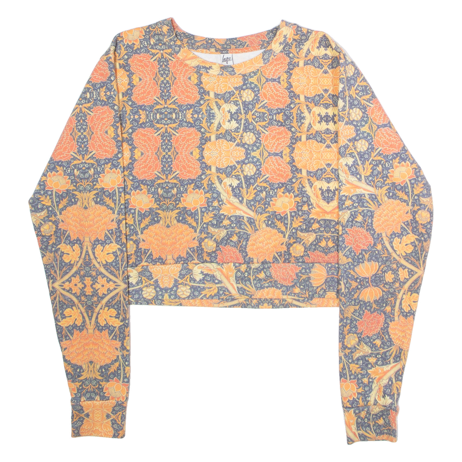 HYPE Cropped Womens Sweatshirt Orange Crew Neck UK 12 Refurbished - N/A refurbished available on Cerqular