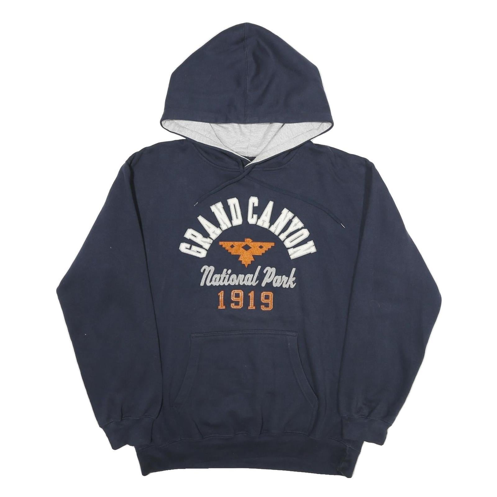 PRARIE MOUNTAIN Mens Navy Blue Grand Canyon National Park Hoodie L Cotton Refurbished - N/A refurbished available on Cerqular