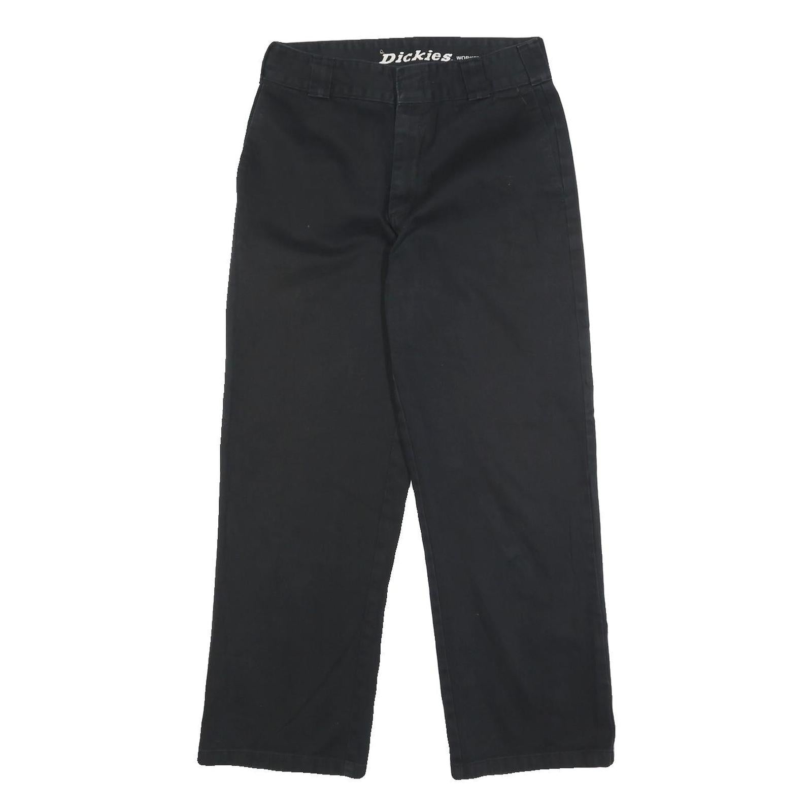 DICKIES Womens Black Relaxed Straight Trousers Cotton Blend W28 L27 Workwear Refurbished - N/A refurbished available on Cerqular