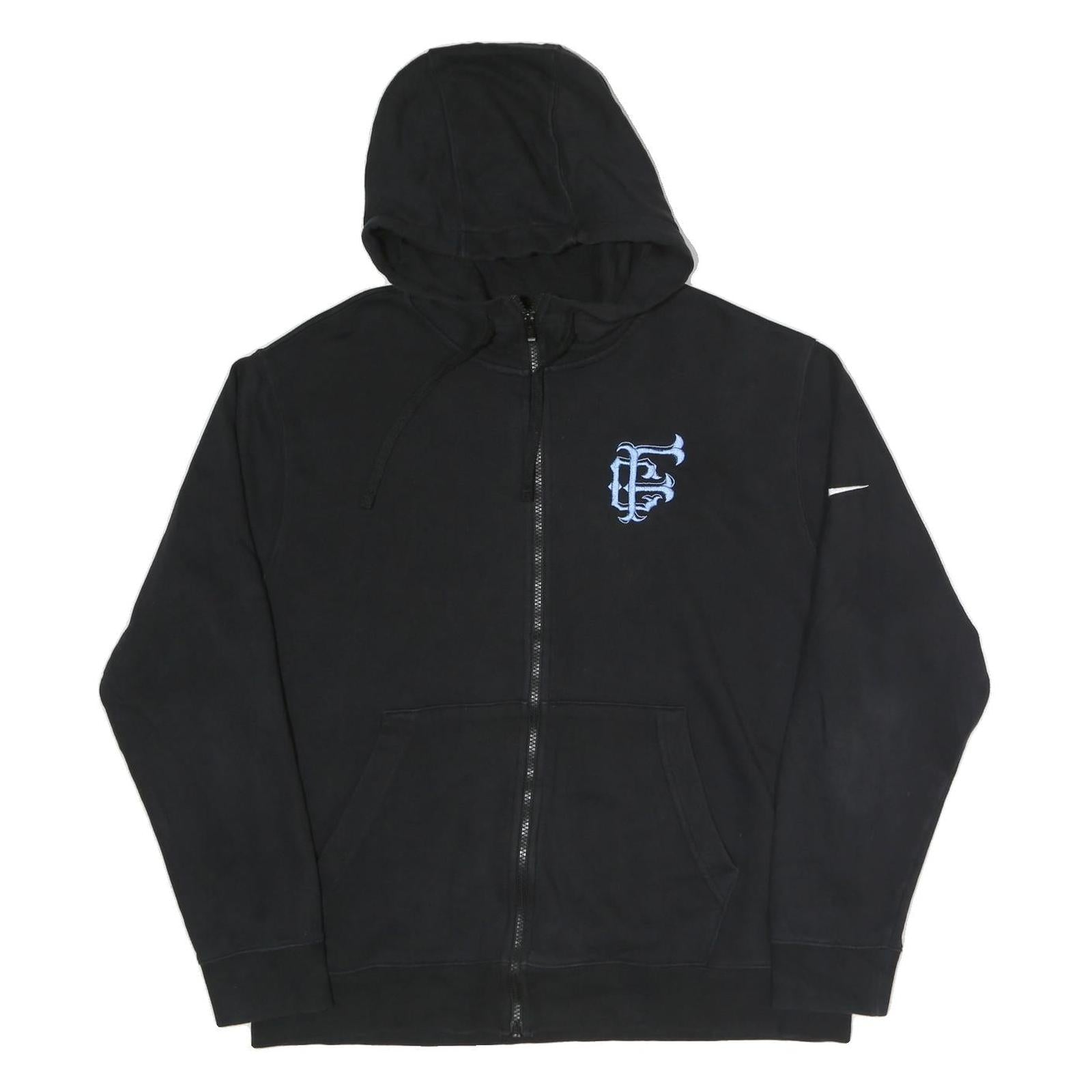 NIKE Mens Black F Logo Zip Up Hoodie L Athletic Casual Sweatshirt Refurbished - N/A refurbished available on Cerqular