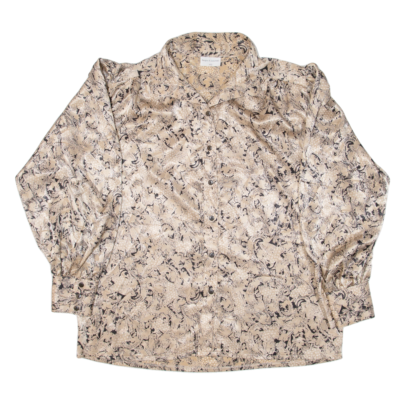 SERGIO DI LAURENTI Womens Shirt Gold Paisley Long Sleeve L Refurbished - N/A refurbished available on Cerqular