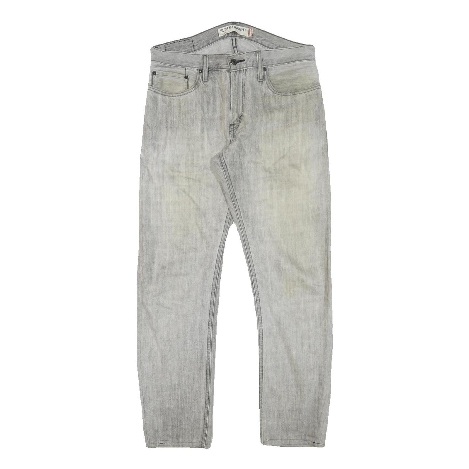 LEVI'S Mens Slim Grey Denim Slim Straight Jeans W32 L28 Casual Zip Closure Refurbished - N/A refurbished available on Cerqular