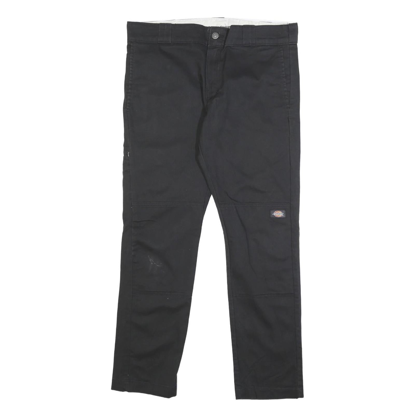 DICKIES Mens Cotton Blend Black Slim Straight Trousers W32 L30 Workwear Refurbished - N/A refurbished available on Cerqular