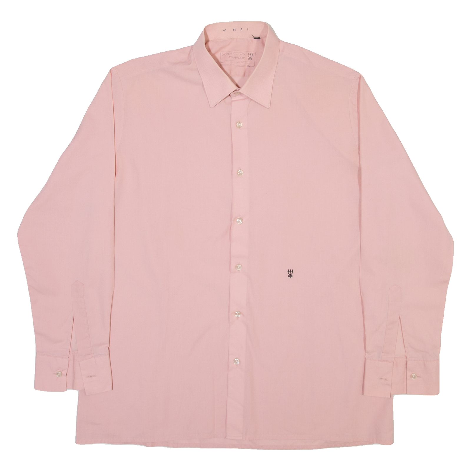 POSEIDON Mens Plain Shirt Pink Long Sleeve M Refurbished - N/A refurbished available on Cerqular