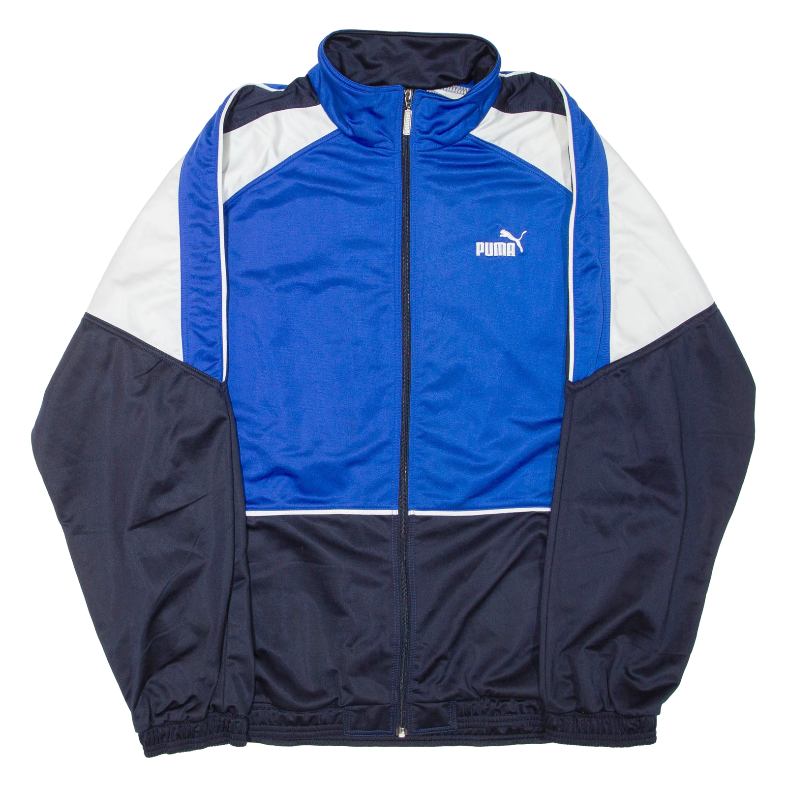 PUMA Mens Track Jacket Blue Colourblock XL Refurbished - N/A refurbished available on Cerqular