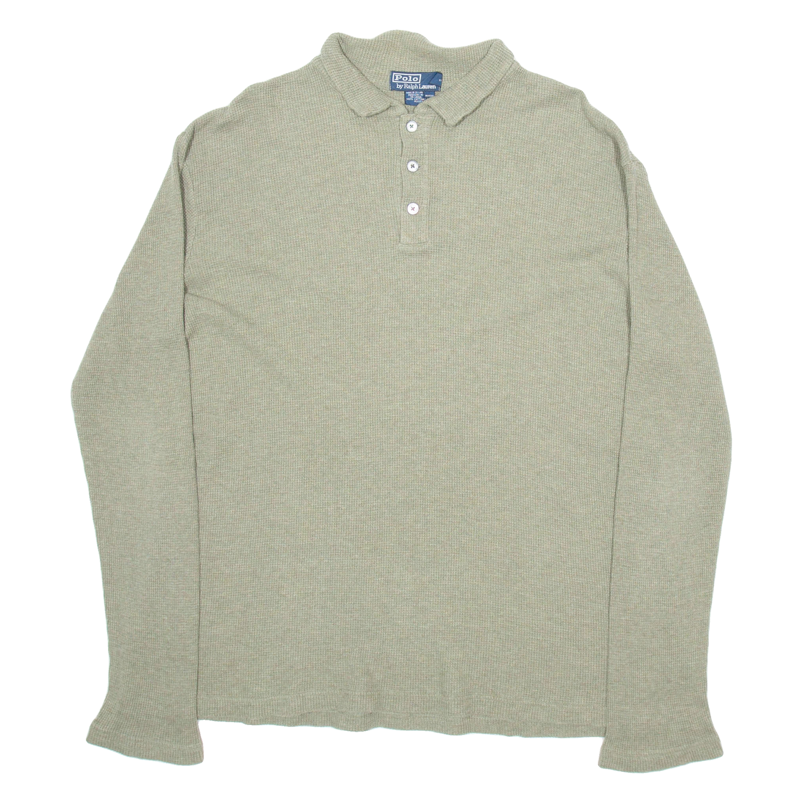 POLO RALPH LAUREN Mens Jumper Green Collared Waffle Knit XL Refurbished - N/A refurbished available on Cerqular