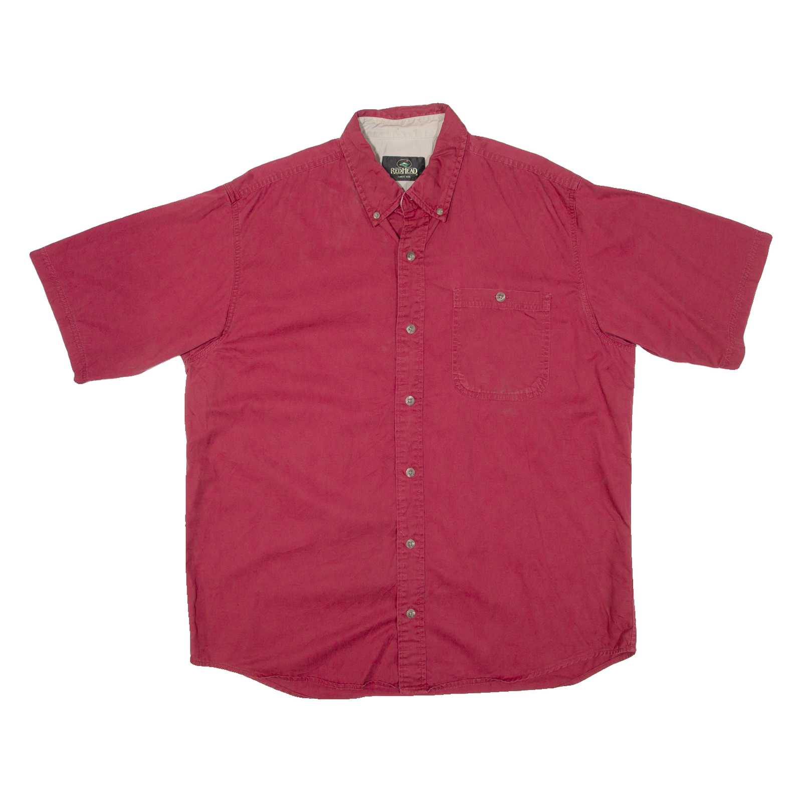 REDHEAD Mens Plain Shirt Red L Refurbished - N/A refurbished available on Cerqular