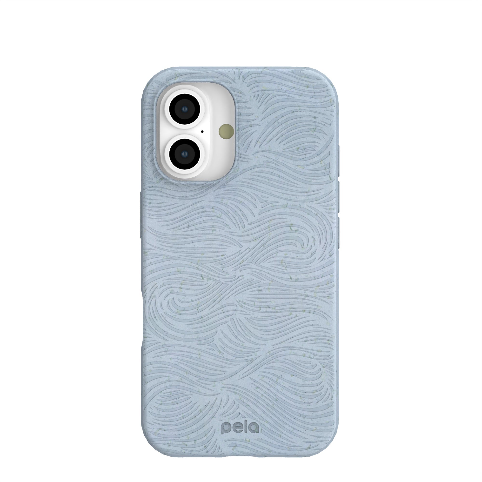 Powder Blue Ebb and Flow iPhone 16 Case Refurbished - Pela Case refurbished available on Cerqular