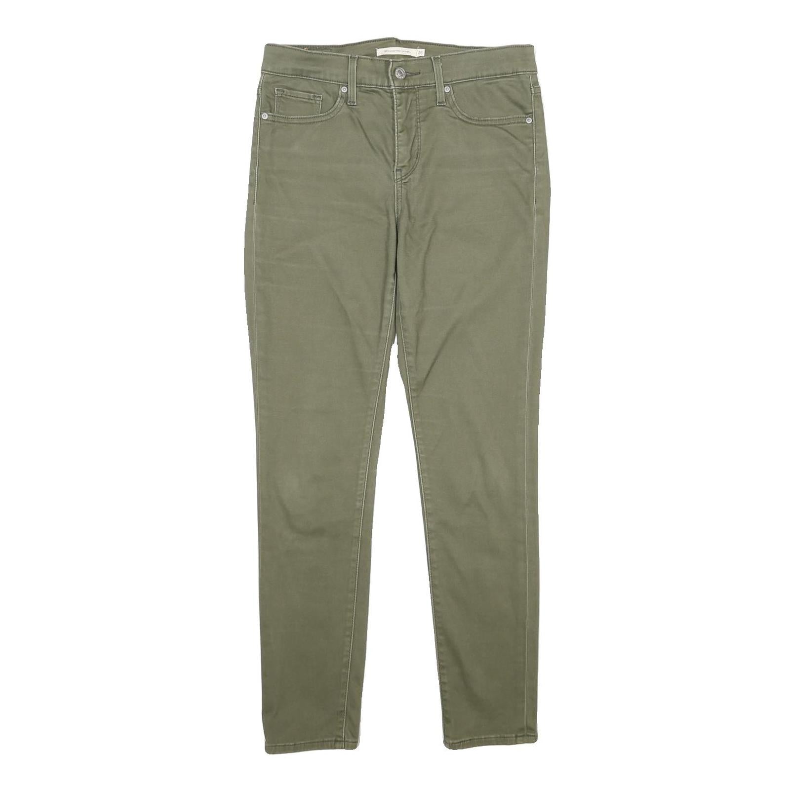 LEVI'S Womens Cotton Blend Olive Slim Skinny Trousers W26 L28 Casual Refurbished - N/A refurbished available on Cerqular