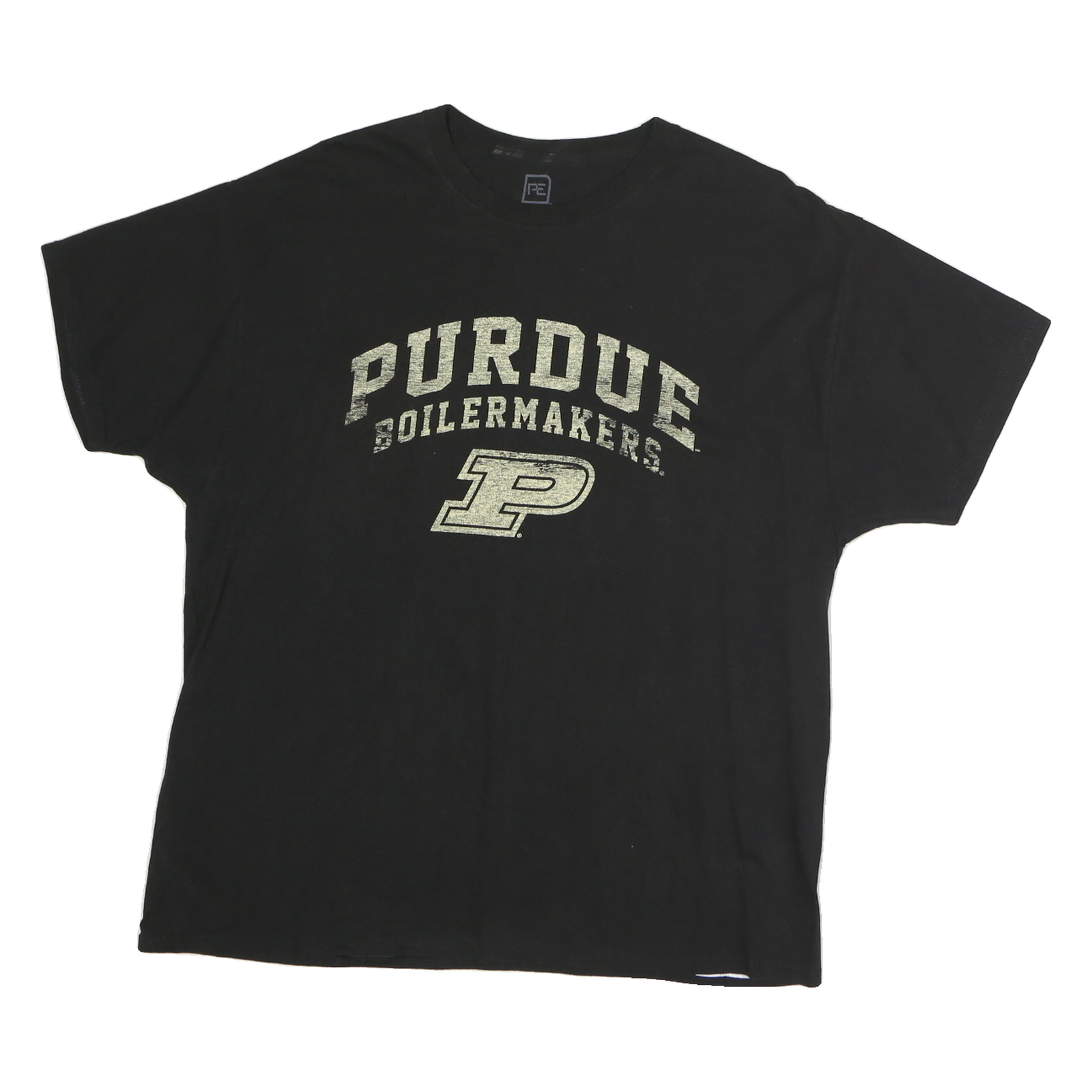 PRO EDGE Mens Black Purdue Boilermakers Graphic T-Shirt XL Short Sleeve Crew Refurbished - N/A refurbished available on Cerqular