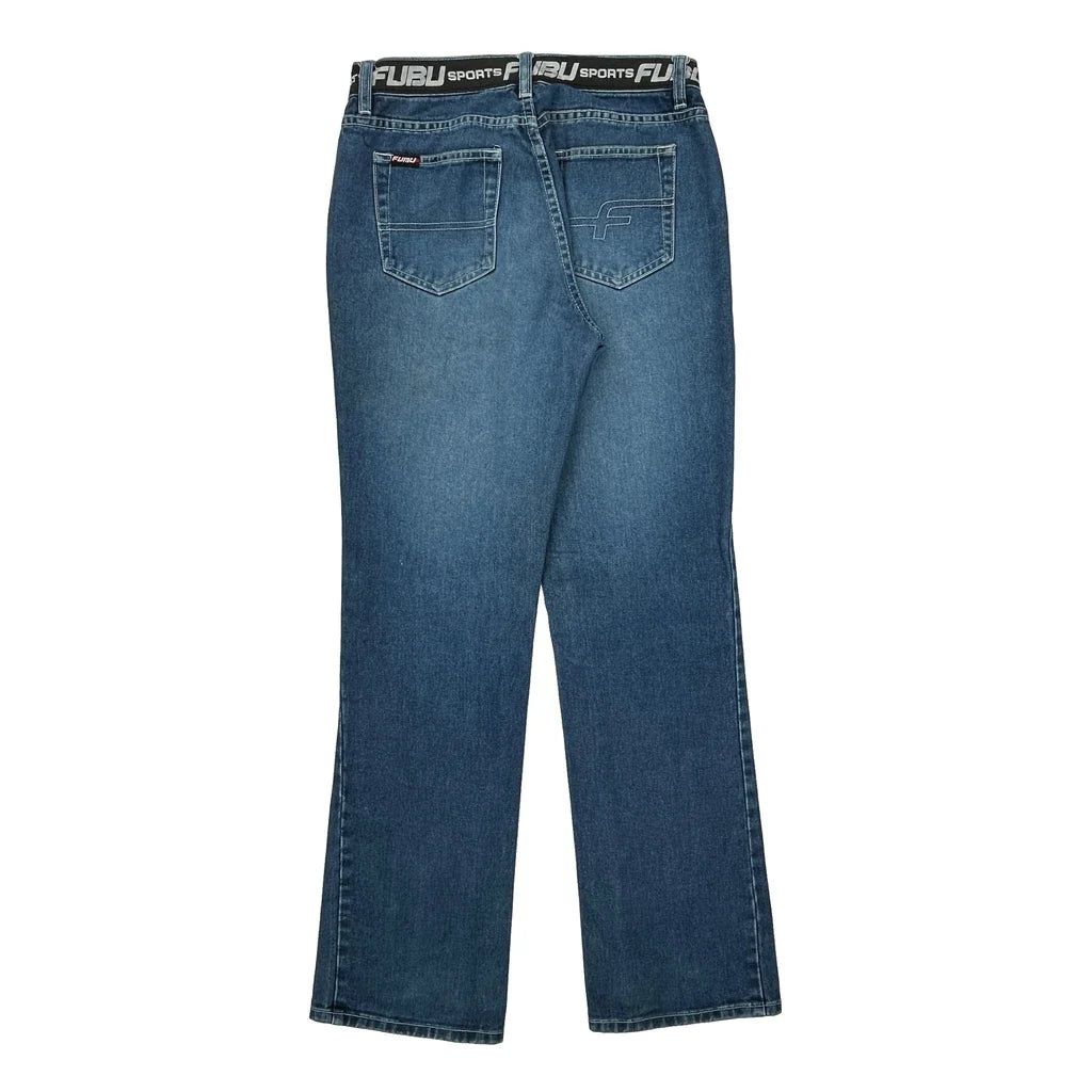 Fubu Jeans - 28W UK 8 Blue Cotton Refurbished - Thrifted (note: this is a term often used to describe second- refurbished available on Cerqular