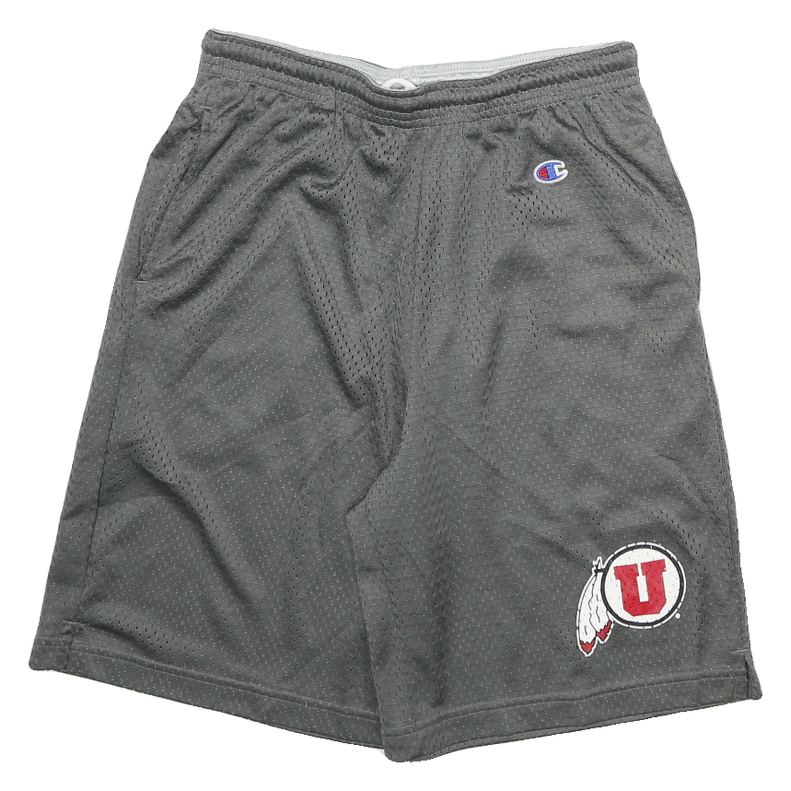 CHAMPION Mens Shorts Grey University Logo Mesh S W24 Lightweight Sportswear Refurbished - N/A refurbished available on Cerqular