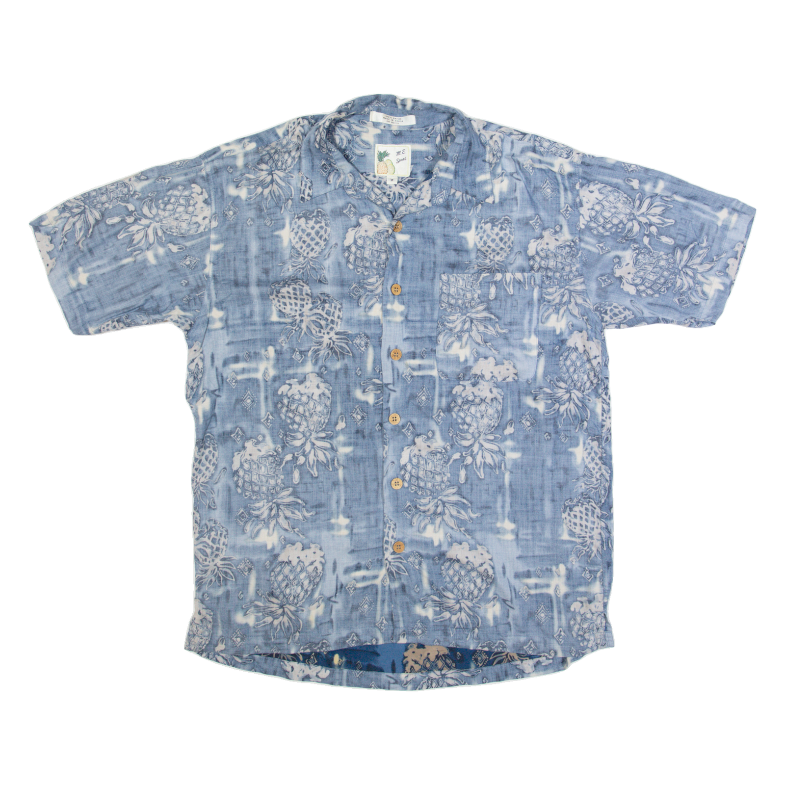 ME SPORT Mens Hawaiian Shirt Blue Crazy Pattern M Refurbished - N/A refurbished available on Cerqular