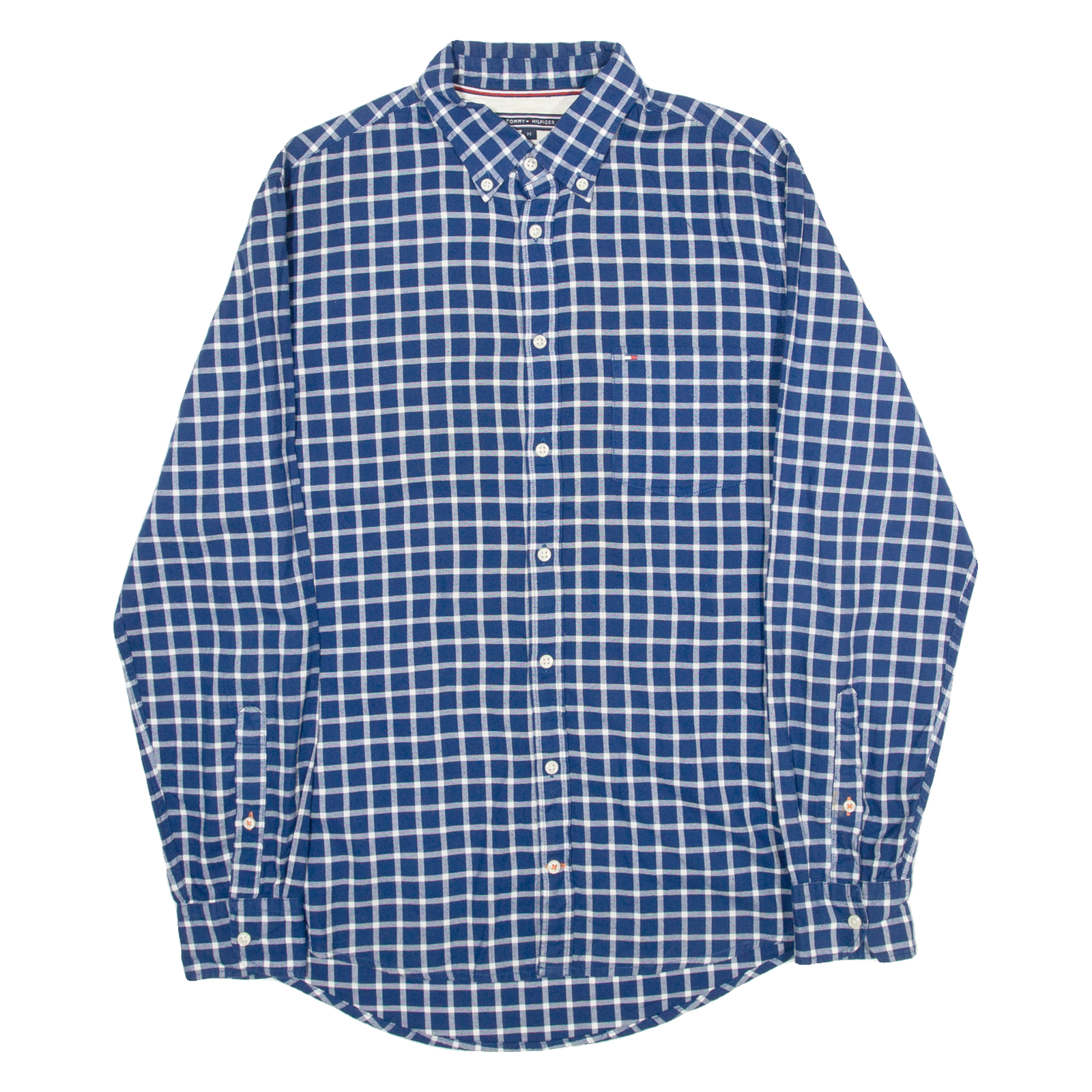 TOMMY HILFIGER New York Fit Mens Shirt Blue Gingham Long Sleeve M Refurbished - N/A refurbished available on Cerqular