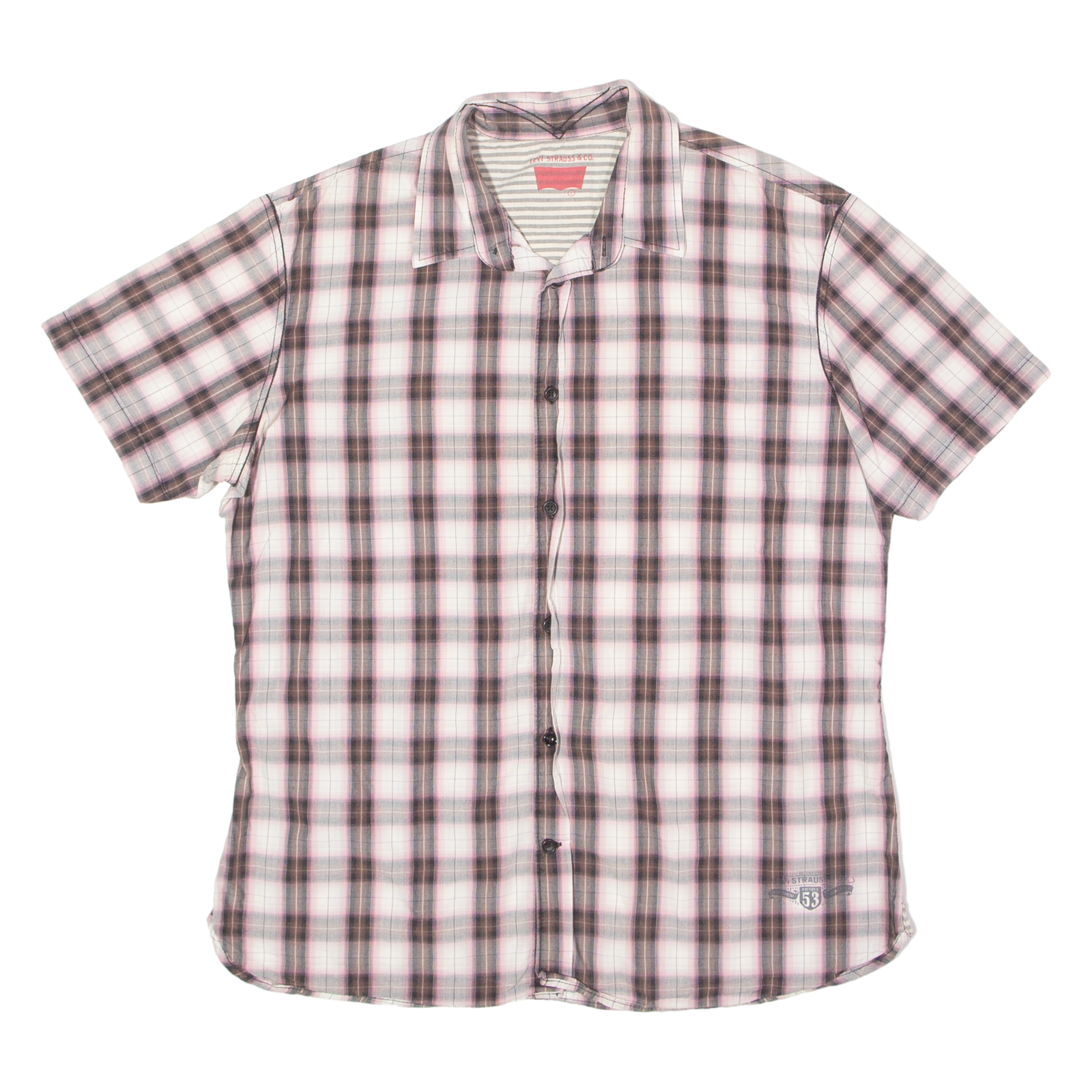 LEVI'S Mens Shirt Pink Check L Refurbished - N/A refurbished available on Cerqular