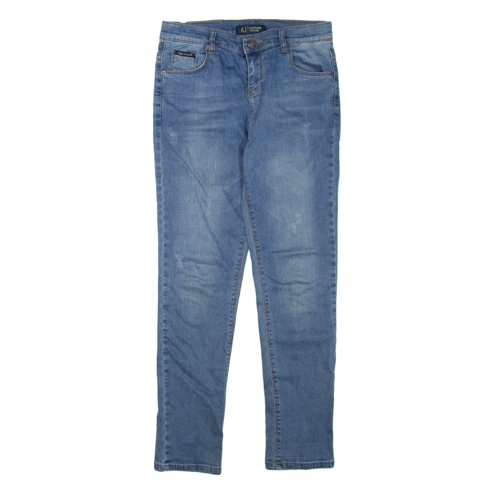 ARMANI JEANS Womens Jeans Blue Regular Skinny Stone Wash W28 L28 Refurbished - N/A refurbished available on Cerqular