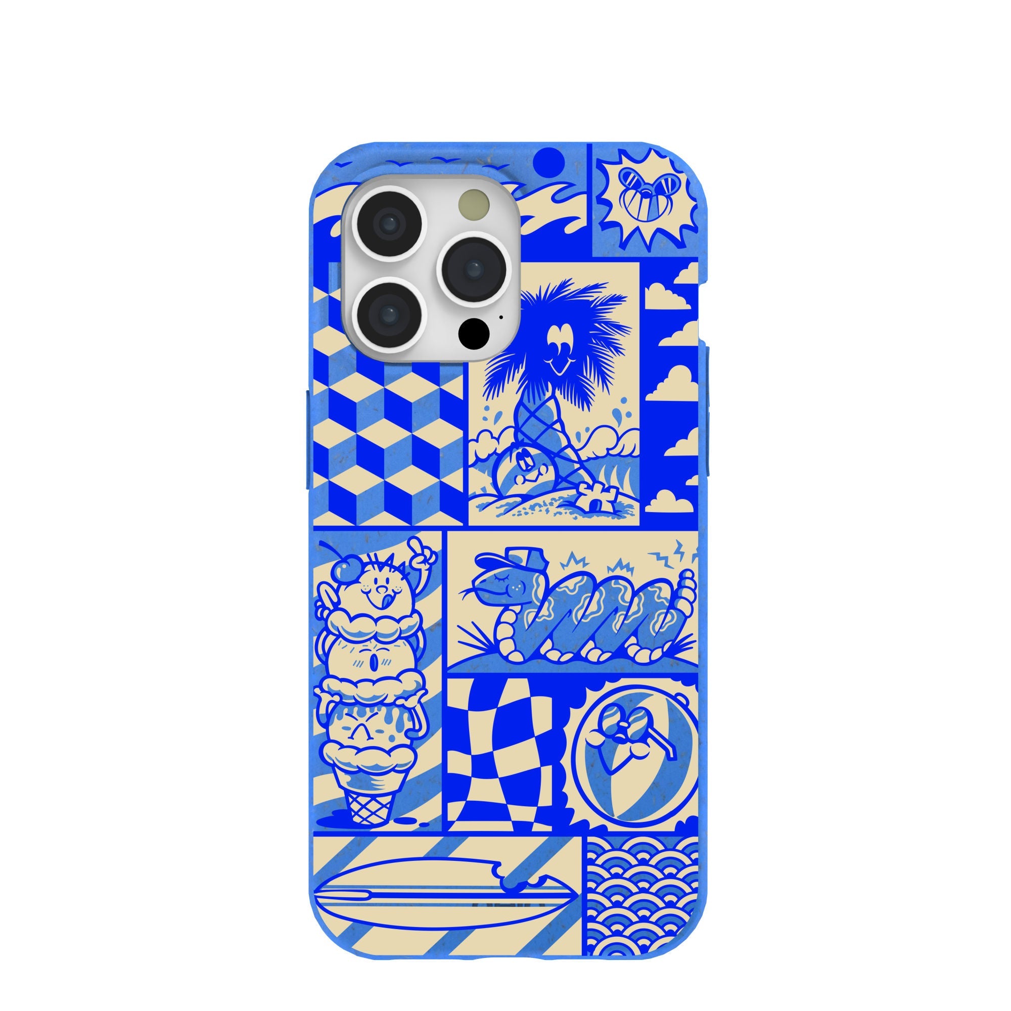 Electric Blue Summer Blues iPhone 15 Pro Max Case Refurbished - Pela Case refurbished available on Cerqular