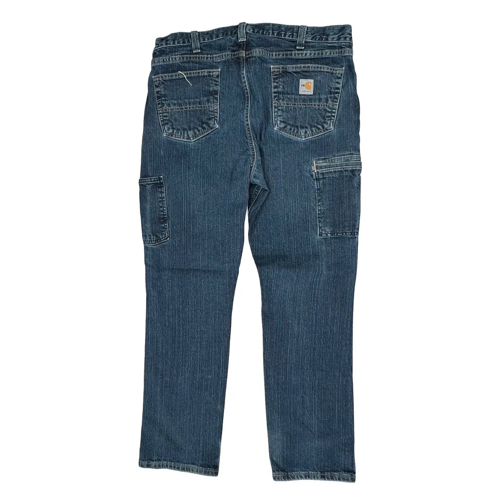 Carhartt Carpenter Jeans - 36W 32L Blue Cotton Refurbished - Thrifted (note: this is a term often used to describe second- refurbished available on Cerqular