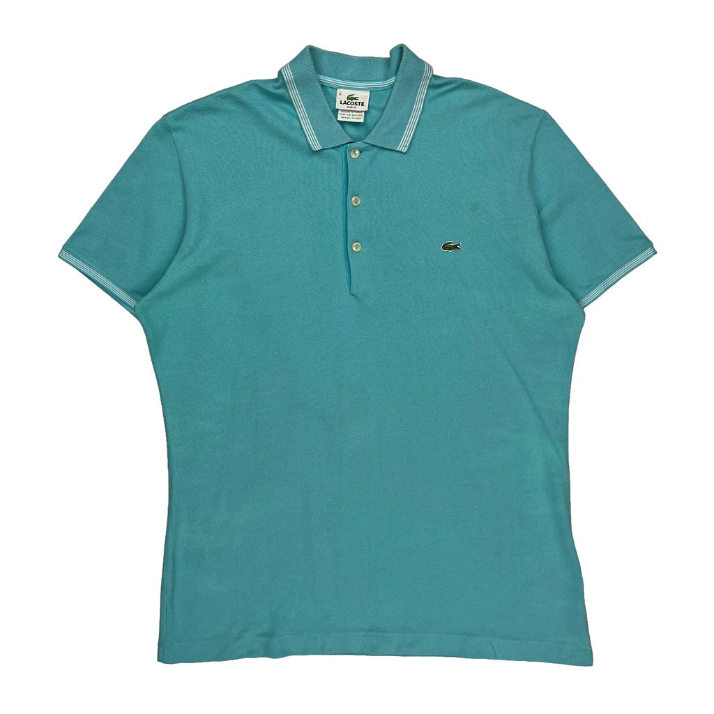 Lacoste Slim Fit Polo Shirt - XL Blue Cotton Refurbished - Thrifted (note: this is a term often used to describe second- refurbished available on Cerqular