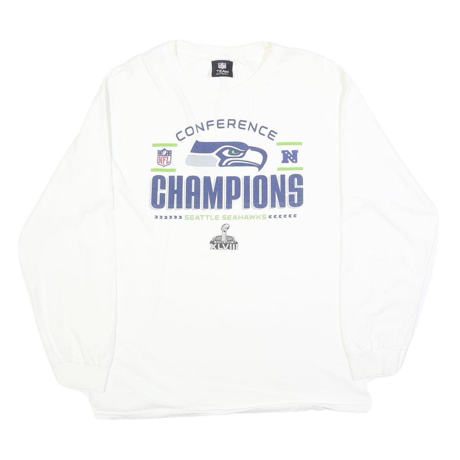 Buy NFL Mens White Seahawks Conference Champions Long Sleeve Crew Neck T-Shirt L NFL Refurbished - $29.89 NFL Mens White Seahawks Conference Champions Long Sleeve Crew Neck T-Shirt L NFL Refurbished - N/A refurbished available on Cerqular