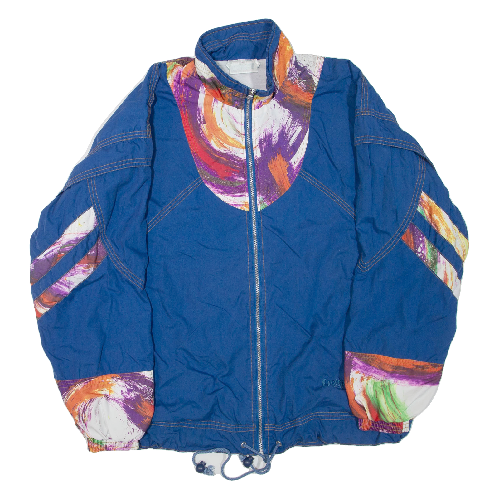 DEESSE Mens Track Jacket Blue Crazy Pattern L Refurbished - N/A refurbished available on Cerqular