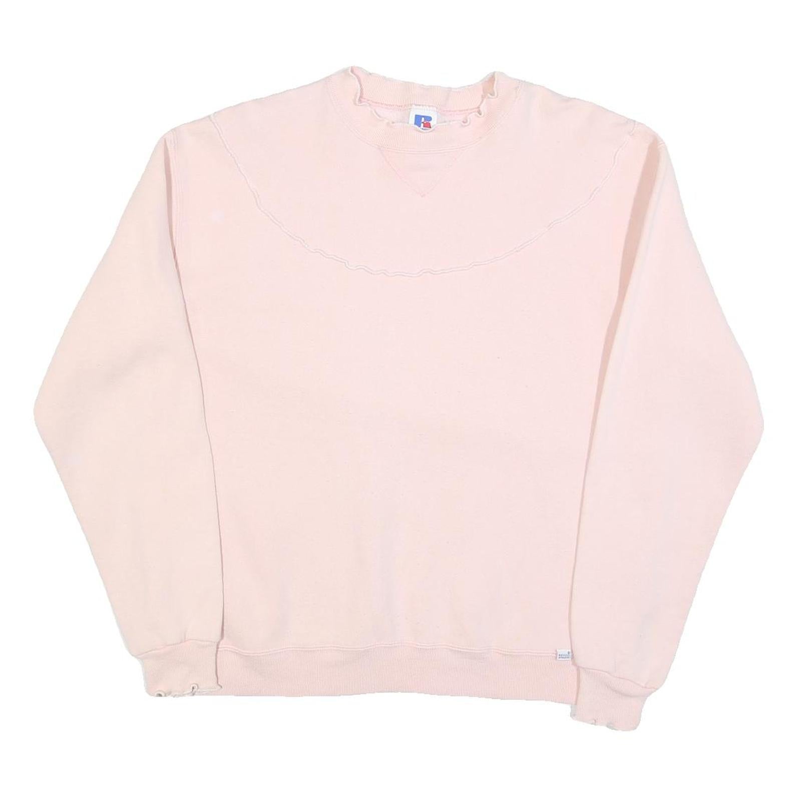 RUSSELL ATHLETIC Womens Pink Crew Neck L Cotton Blend Casual Lightweight Refurbished - N/A refurbished available on Cerqular