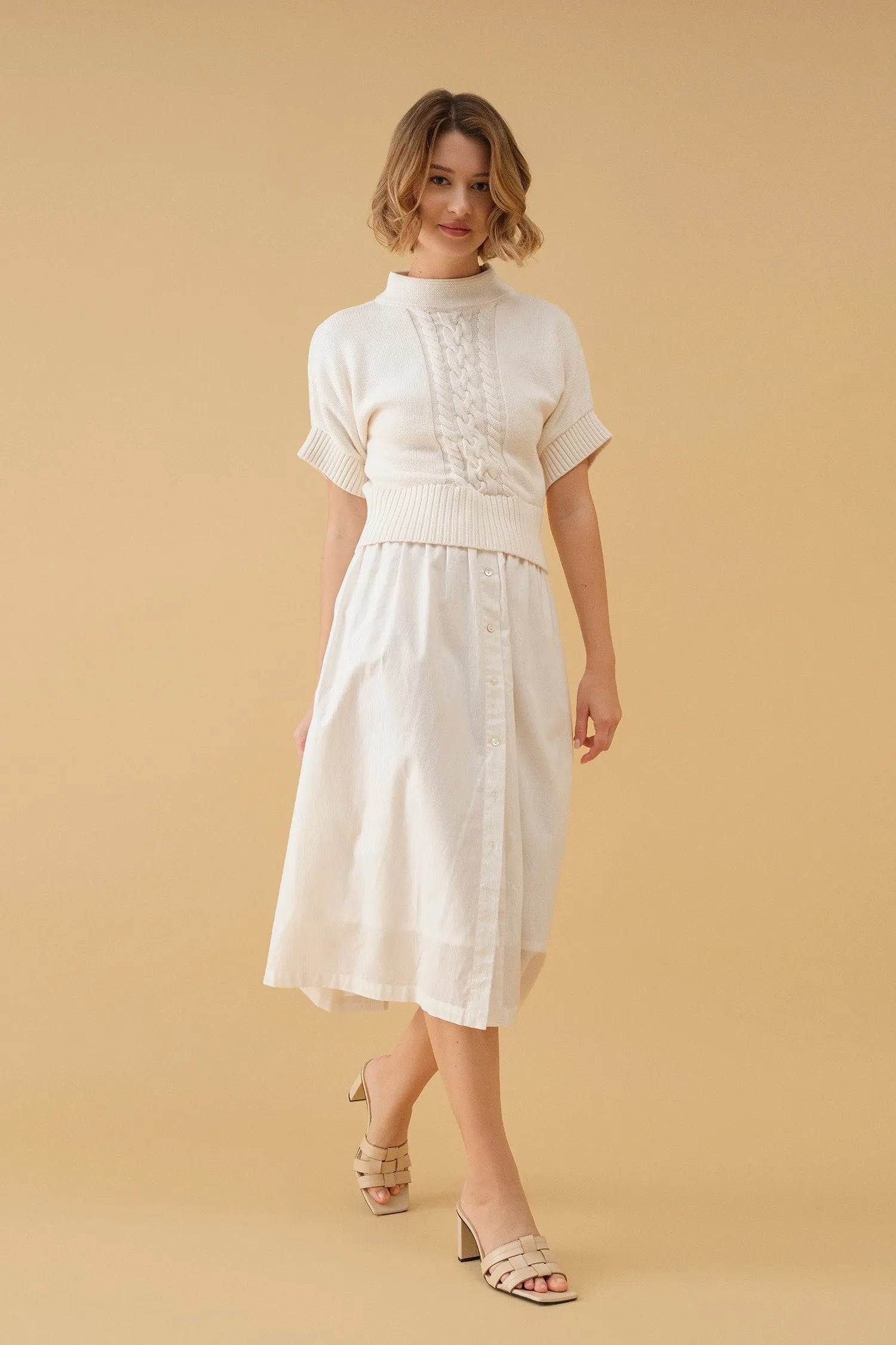 Buttoned Midi Skirt - Metallic Stripe | Size: XS Refurbished - N/A refurbished available on Cerqular