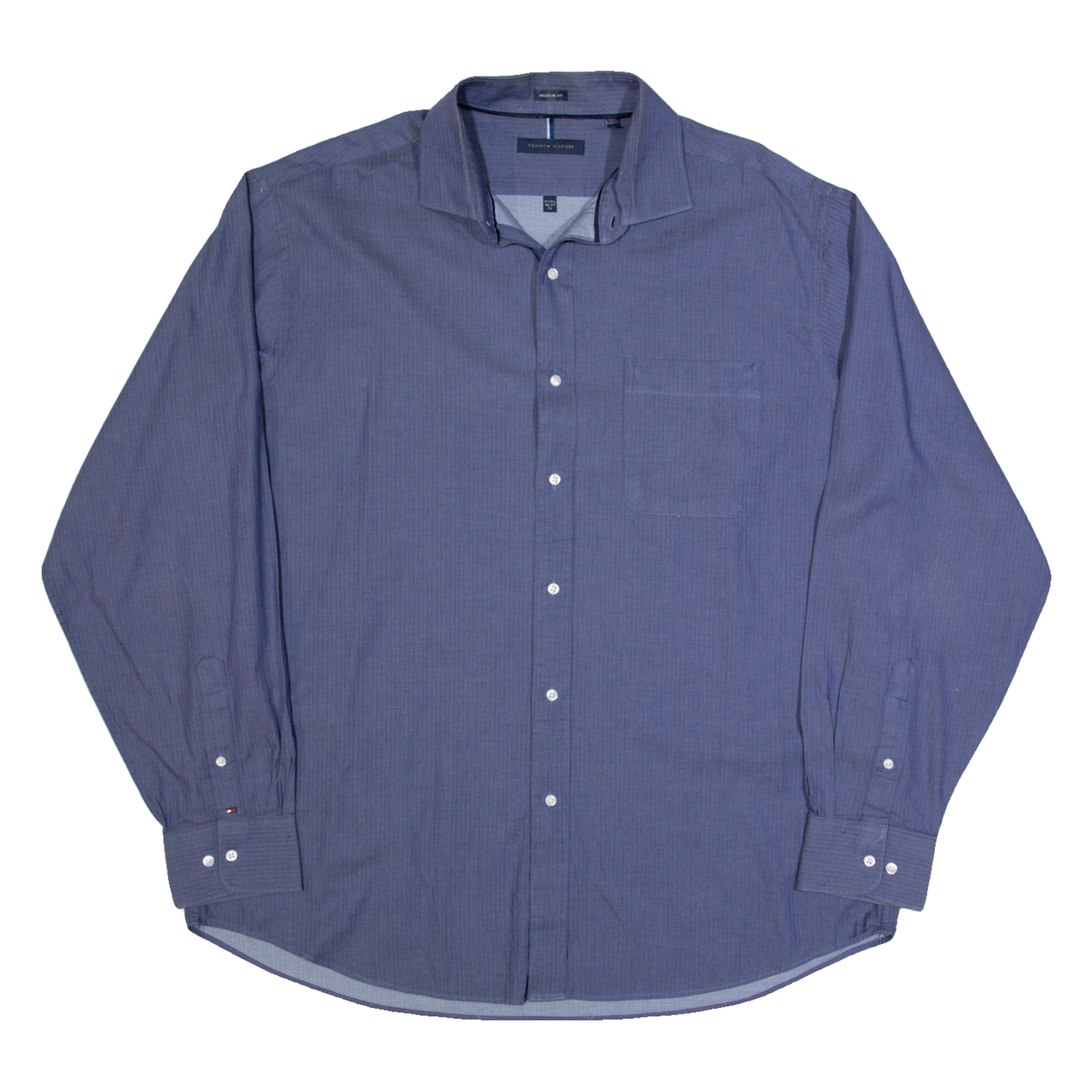 TOMMY HILFIGER Mens Plain Shirt Blue Long Sleeve XL Refurbished - N/A refurbished available on Cerqular